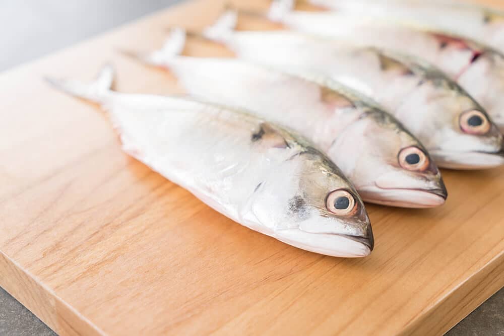 Mackerel fish, which is often used in choo chee curry